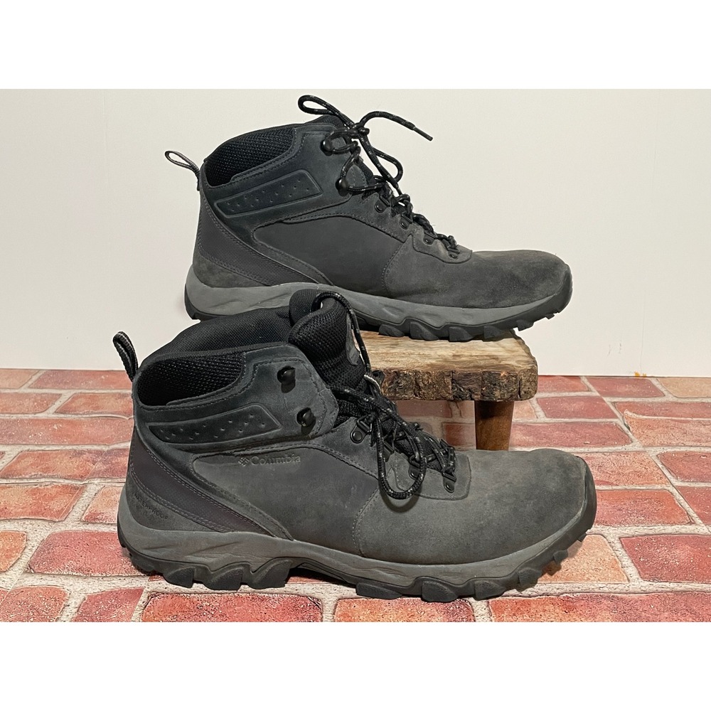 Columbia Mens Newton Ridge Plus II Waterproof Hiking Boots Black Grey Size 14